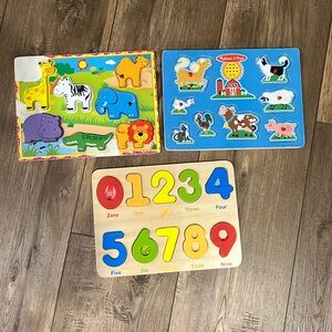 Set of 3 Wooden Puzzle Toys